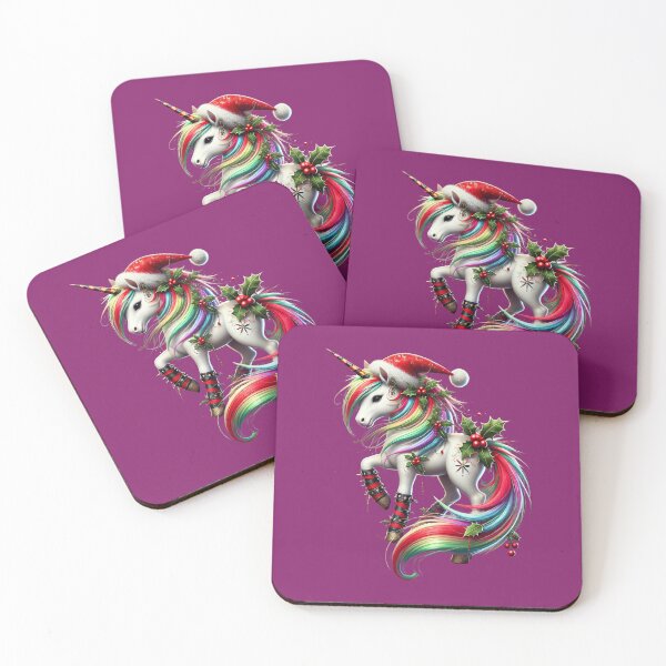 Item preview, Punk Holiday Glam Unicorn – Dazzling Christmas Magic with a Rainbow Twist! designed and sold by 3DAF.