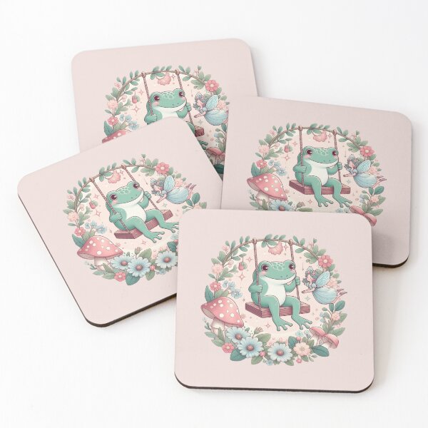 Item preview, cute green frog is swinging in Spring, faiycore design designed and sold by coloursforkids.