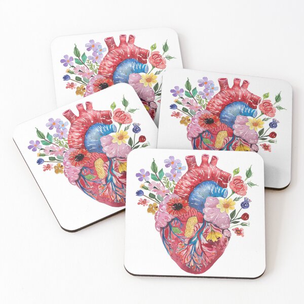 Item preview, Anatomical heart with flowers designed and sold by xiao xuans.