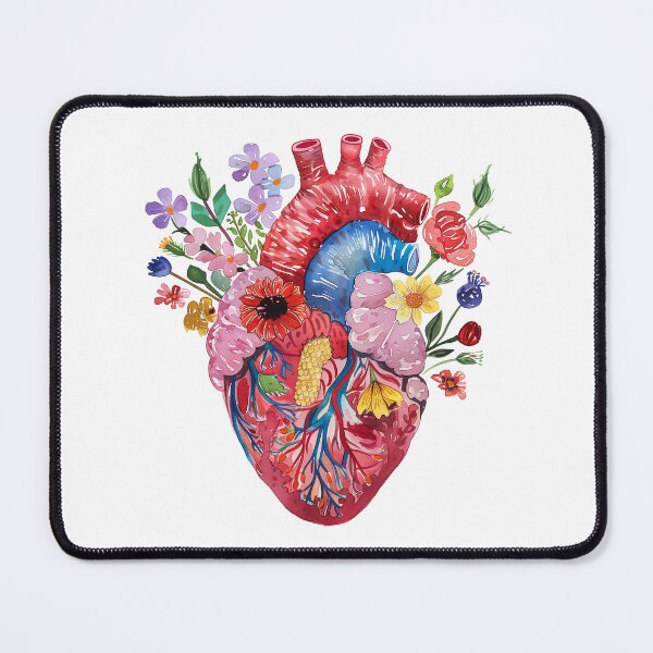 Item preview, Anatomical heart with flowers designed and sold by xiao xuans.