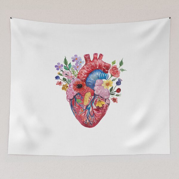 Item preview, Anatomical heart with flowers designed and sold by xiao xuans.
