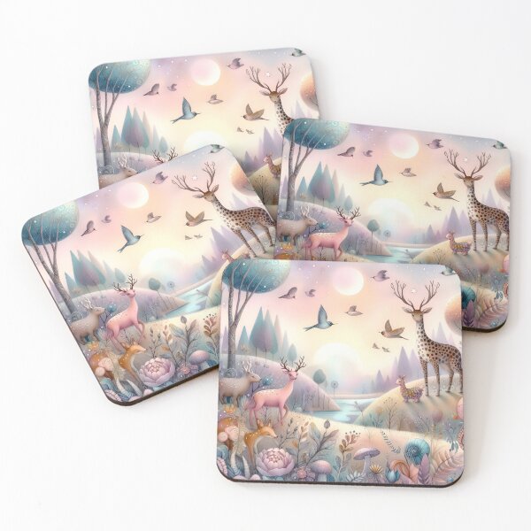 Item preview, Pastel Landscape with Fantasy Wildlife designed and sold by Preeyanc.
