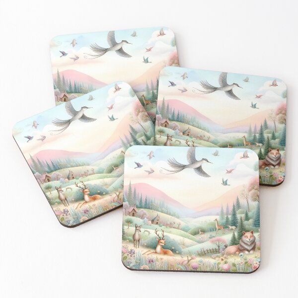 Item preview, Pastel Landscape with Fantasy Wildlife 2 designed and sold by Preeyanc.