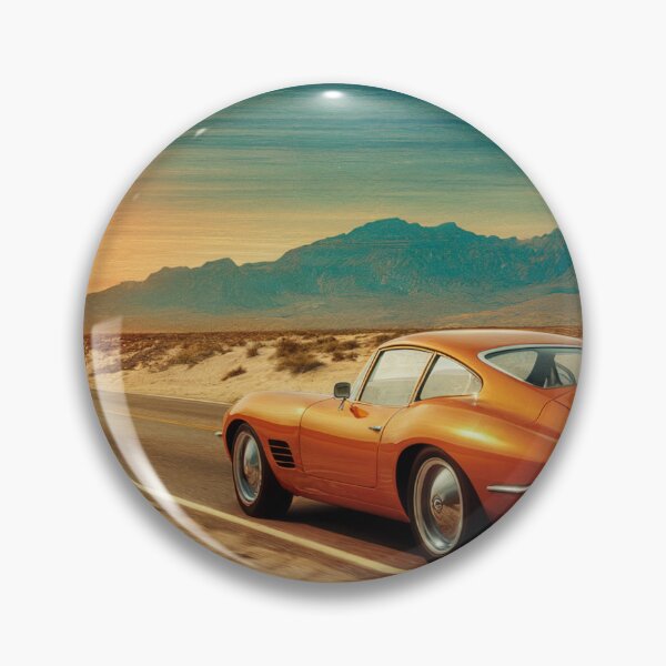 Artikelvorschau, Retro Surf California Highway mit orange Oldtimer entworfen und verkauft von SamJanner.