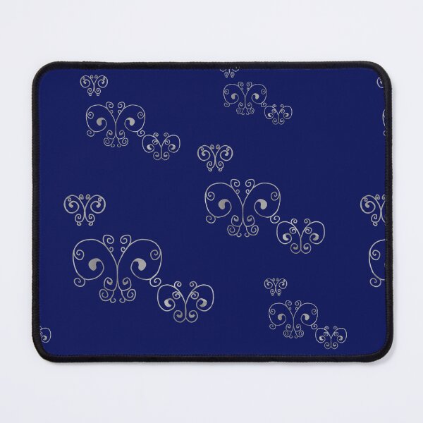 Item preview, Silver Scroll Butterflies on Midnight Blue  designed and sold by JaygiesDesign.