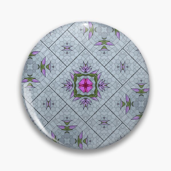 Item preview, Pink and green floral pattern with shades of grey tiled background. designed and sold by Zilpa’s Prints.