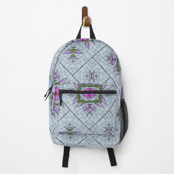 Item preview, Pink and green floral pattern with shades of grey tiled background. designed and sold by Zilpa’s Prints.