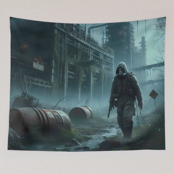 Item preview, Lone explorer in a post-apocalyptic world designed and sold by argenta75.
