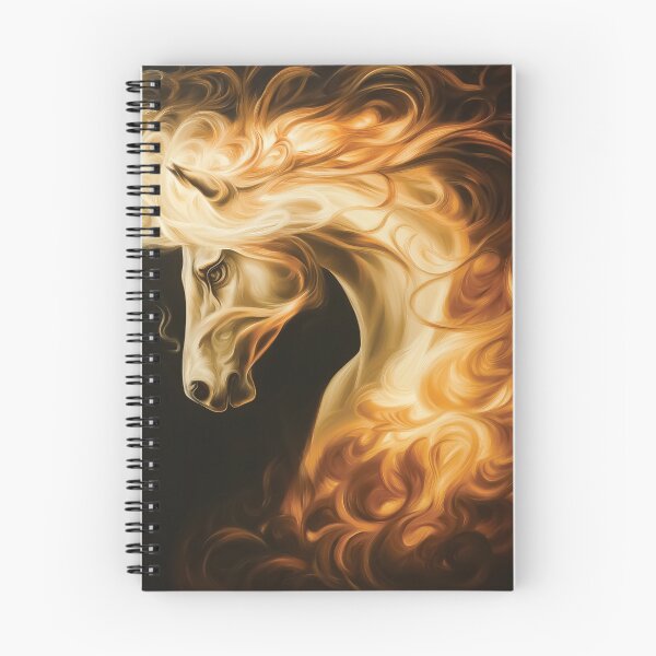Item preview, A majestic white horse engulfed in golden flames design. designed and sold by HEMRO.