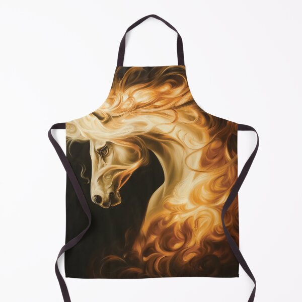 Item preview, A majestic white horse engulfed in golden flames design. designed and sold by HEMRO.
