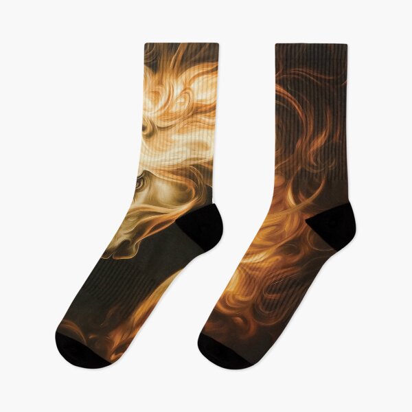Item preview, A majestic white horse engulfed in golden flames design. designed and sold by HEMRO.