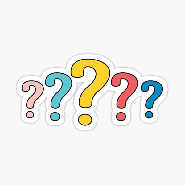 Colorful Question Marks Sticker For Sale By Mazer123 Redbubble