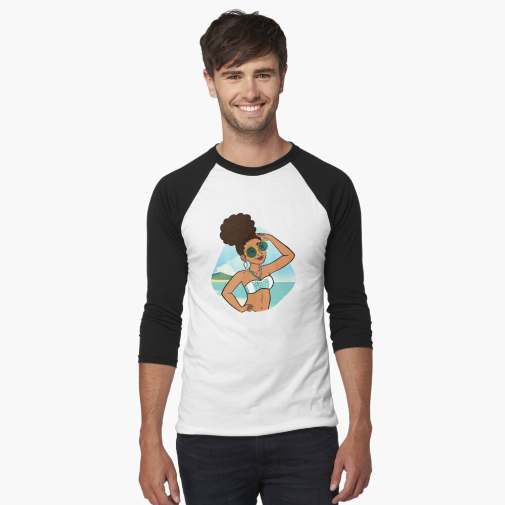 Item preview, Baseball ¾ Sleeve T-Shirt designed and sold by vee-madinina.