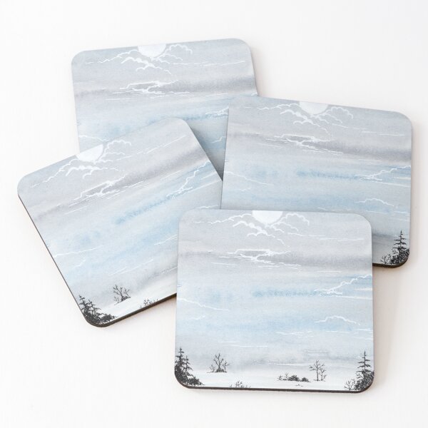 Item preview, The cold sun watercolour painting designed and sold by katherineblower.