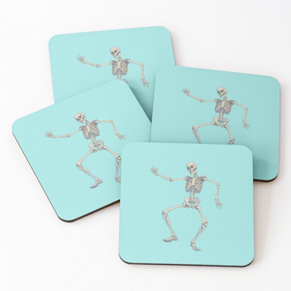 Item preview, Dancing Skeleton in Blue Comic Illustration designed and sold by ShroomForge.