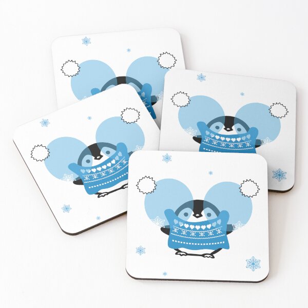 Item preview, Tiny Penguin Wearing Oversized Winter Blue Glasses, Unique designed and sold by villacreativa.