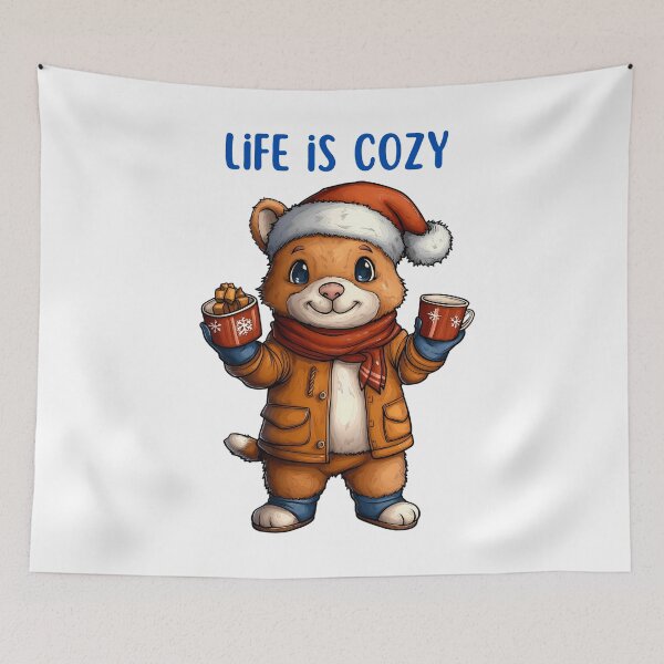 Item preview, Cozy Bear Design, Festive Mug Bear, Christmas Hot Cocoa Art, Holiday Bear Illustration, Winter Drink Bear designed and sold by BukkyStory.