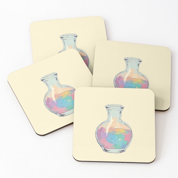 Item preview, Rainbow Potion Bottle in Pastel Dreamscape Comic Style designed and sold by MadeByHaresShop.