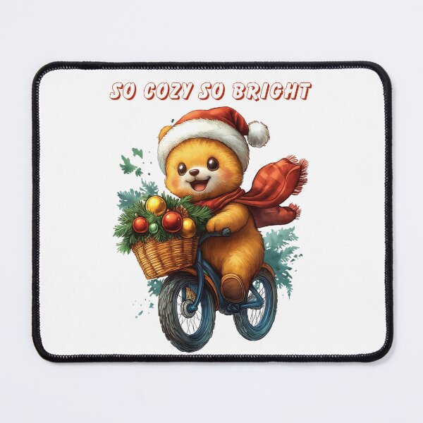 Item preview, Cozy Christmas Bear, Festive Bike Ride, Holiday Bear Design, Christmas Basket Art, Winter Bear Illustration designed and sold by BukkyStory.