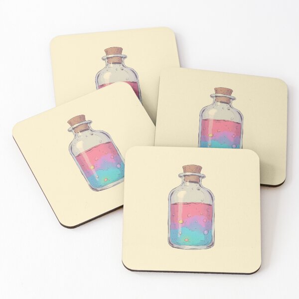 Item preview, Rainbow Potion Bottle in Pastel Dreamscape Comic Style designed and sold by MadeByHaresShop.