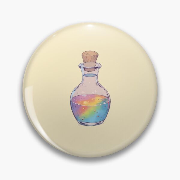 Item preview, Rainbow Potion Bottle in Pastel Dreamscape Comic Style designed and sold by MadeByHaresShop.