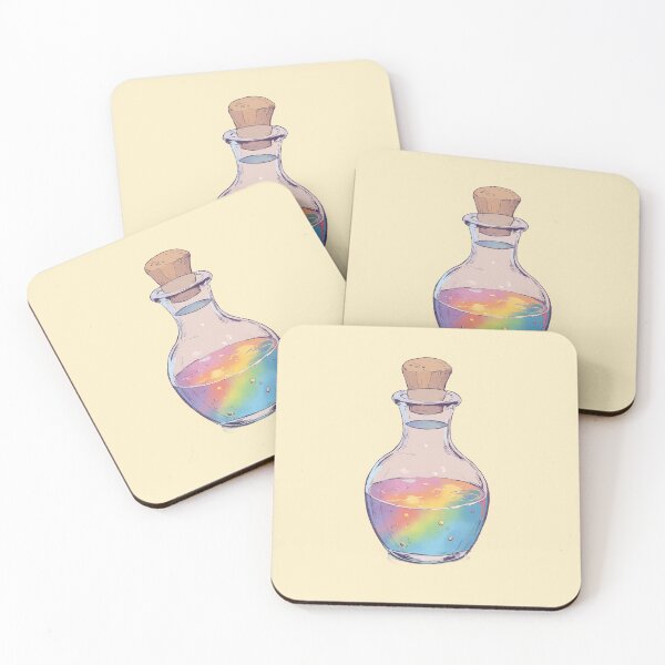 Item preview, Rainbow Potion Bottle in Pastel Dreamscape Comic Style designed and sold by MadeByHaresShop.