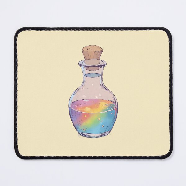 Item preview, Rainbow Potion Bottle in Pastel Dreamscape Comic Style designed and sold by MadeByHaresShop.