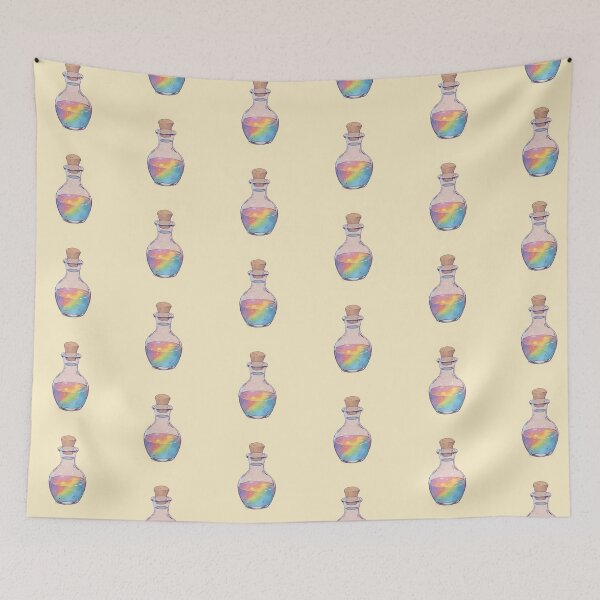 Item preview, Rainbow Potion Bottle in Pastel Dreamscape Comic Style designed and sold by MadeByHaresShop.