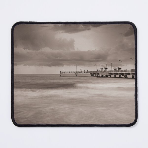 Item preview, Fort DeSoto Skyway Bridge Florida black and white storm clouds bridge stretches across the horizon under dramatic billowing clouds designed and sold by EyezWatchin.