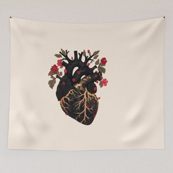 Item preview, Anatomical heart with flowers designed and sold by xiao xuans.