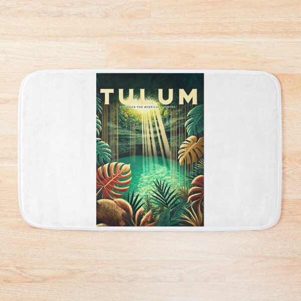 Item preview, Vintage Travel Poster Tulum - Minimalist Retro Art of the Mystical Cenotes designed and sold by pod24.