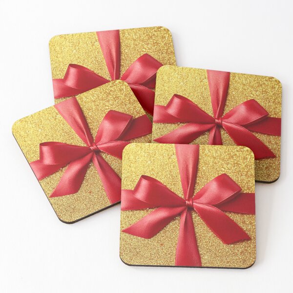 Item preview, Christmas Giftbox Yellow Sparkling Box with Red Ribbon designed and sold by rclwow.