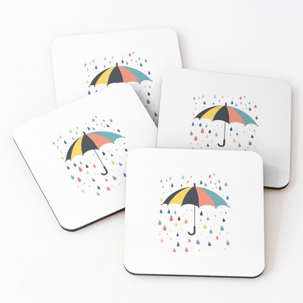 Item preview, Minimalist Umbrella with Colorful Raindrops designed and sold by Enea Kelo.