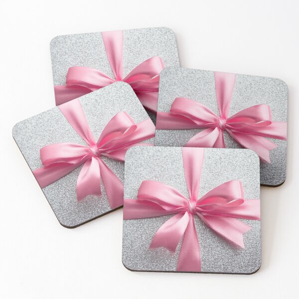 Item preview, Christmas Giftbox Silver Sparkling Box with Pink Ribbon designed and sold by rclwow.