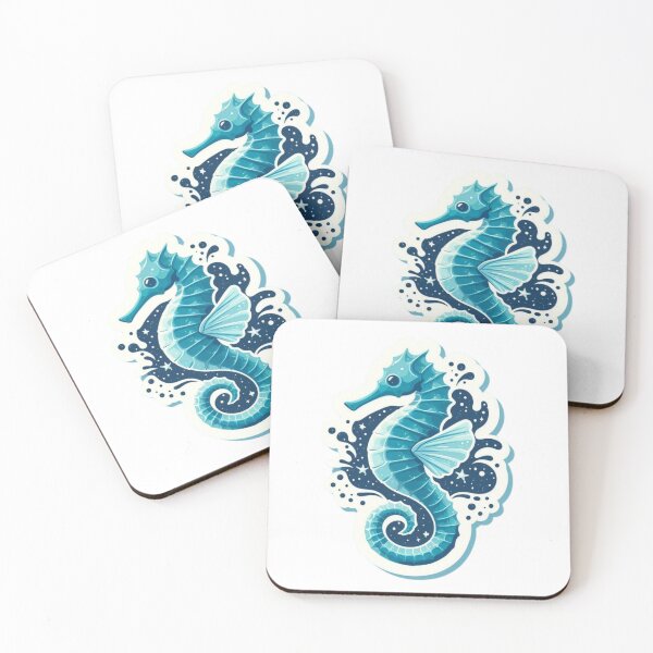 Item preview, adorable turquoise blue seahorse designed and sold by blondie.simmer.