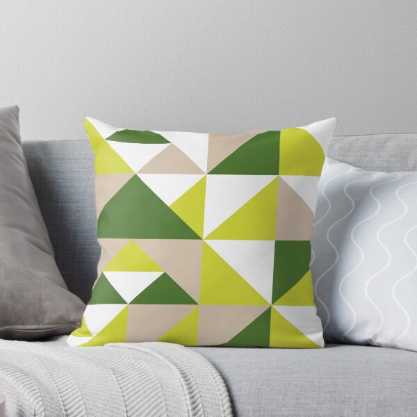 Item preview, Modern Geometric Triangle Pattern in Green and Yellow Tones designed and sold by ploen kongsuwan.