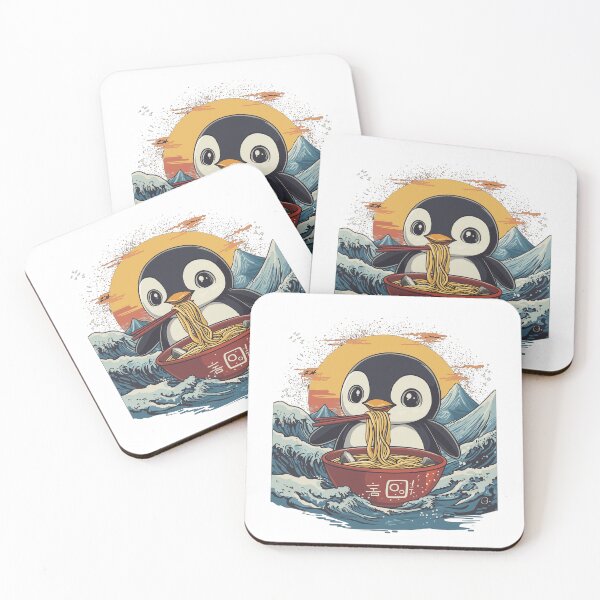 Item preview, Penguin eating ramen- Kawaii- Japenese designed and sold by ArtRealms.