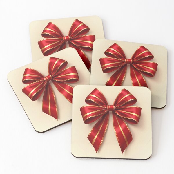 Item preview, A red bow with gold trim. designed and sold by Creative88Art.