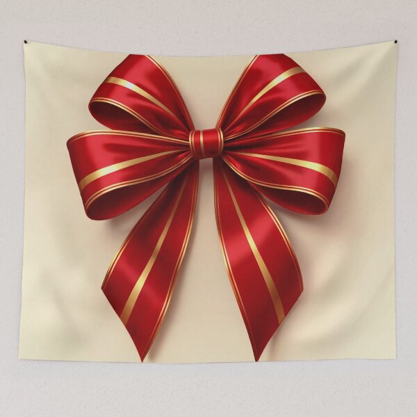 Item preview, A red bow with gold trim. designed and sold by Creative88Art.
