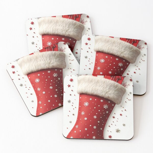 Item preview,  A red and white stocking with snowflakes. designed and sold by Creative88Art.