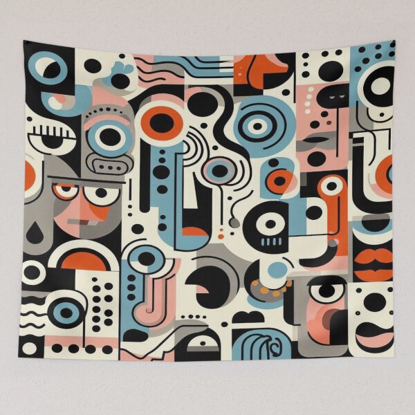Item preview, Whimsical Abstract Faces– Perfect Gift designed and sold by Imaginarium of Chaos falcon88 .