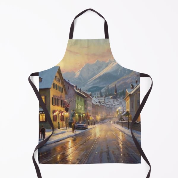 Item preview, Snowfall on a Serene Mountain Street designed and sold by BlareBlare.