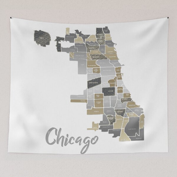 Item preview, MetalMap Chicago designed and sold by Brett Kowalczyk.