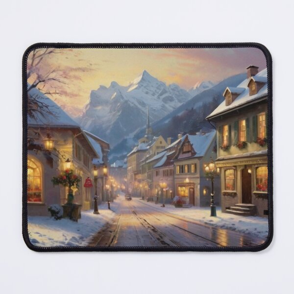 Item preview, Winter Glow on a Quiet Town Street designed and sold by BlareBlare.