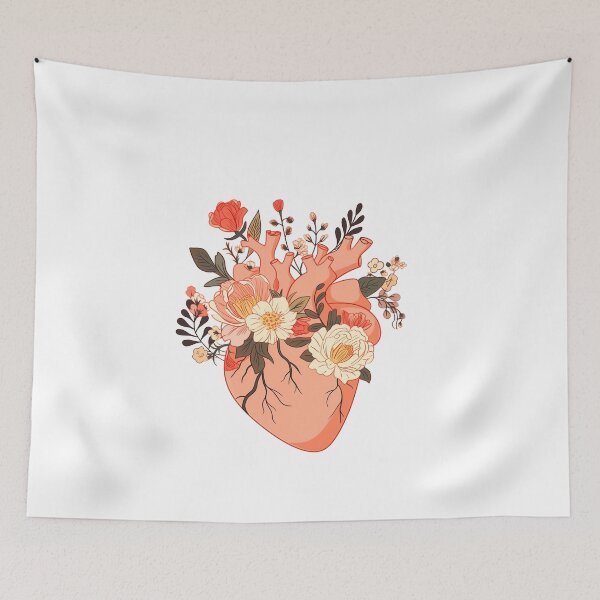 Item preview, Anatomical heart with flowers designed and sold by xiao xuans.