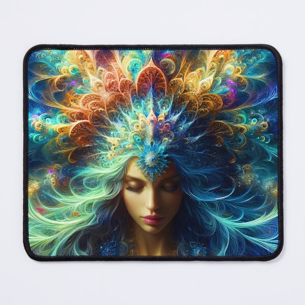 Item preview, Ethereal Turquoise Muse: Fractal Elegance designed and sold by EvaAngel.