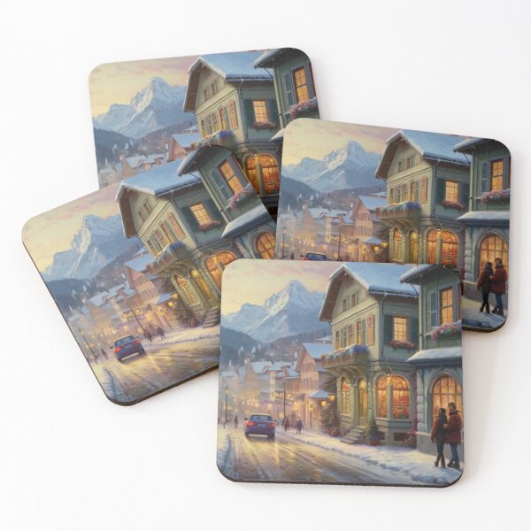 Item preview, Snow-Kissed Streets of a Winter Town designed and sold by BlareBlare.