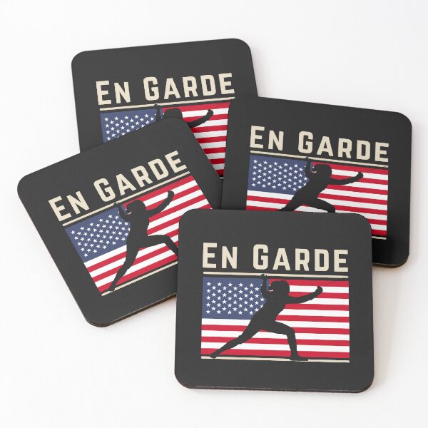 Item preview, En Garde Fencing USA Flag Fun Sports designed and sold by Anniko Art Studio.