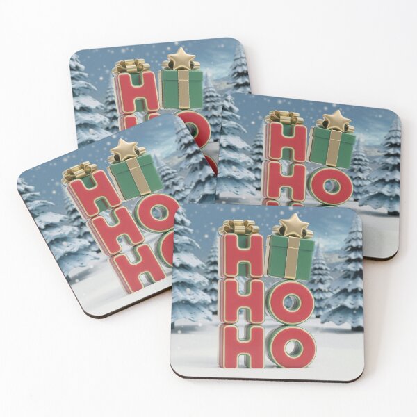 Item preview, A holiday scene with two boxes that spell out HO HO HO. designed and sold by Creative88Art.