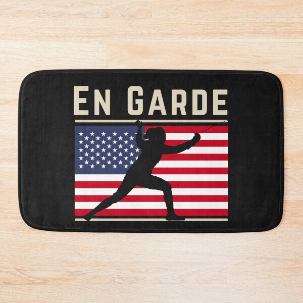 Item preview, En Garde Fencing USA Flag Fun Sports designed and sold by Anniko Art Studio.